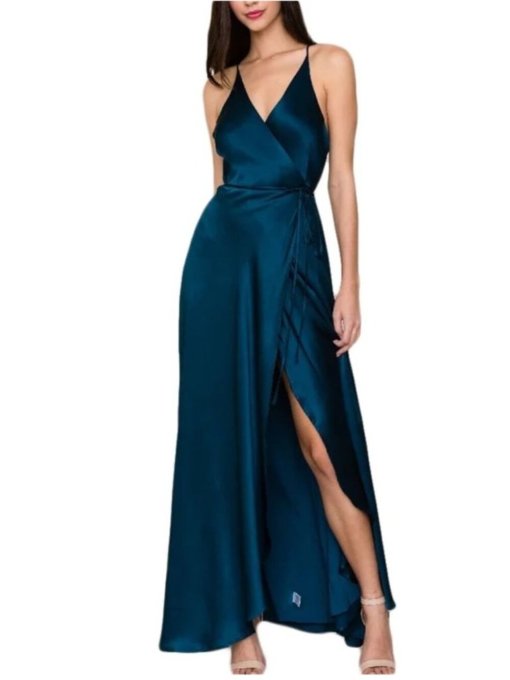 Yumi Kim Rush Hour Maxi Dress Ink Blue XS Adjustable Straps V-Neck Belted